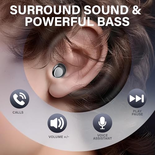 Image of Wireless Earbuds, Hybrid ANC 40dB Noise Cancelling Headphones, 50H Playtime, Bluetooth 5.4, 10mm Drivers with 5 EQ, ENC Dual Mic, IPX7 Waterproof, Digital Battery Display iOS /Android Sport /Sleep