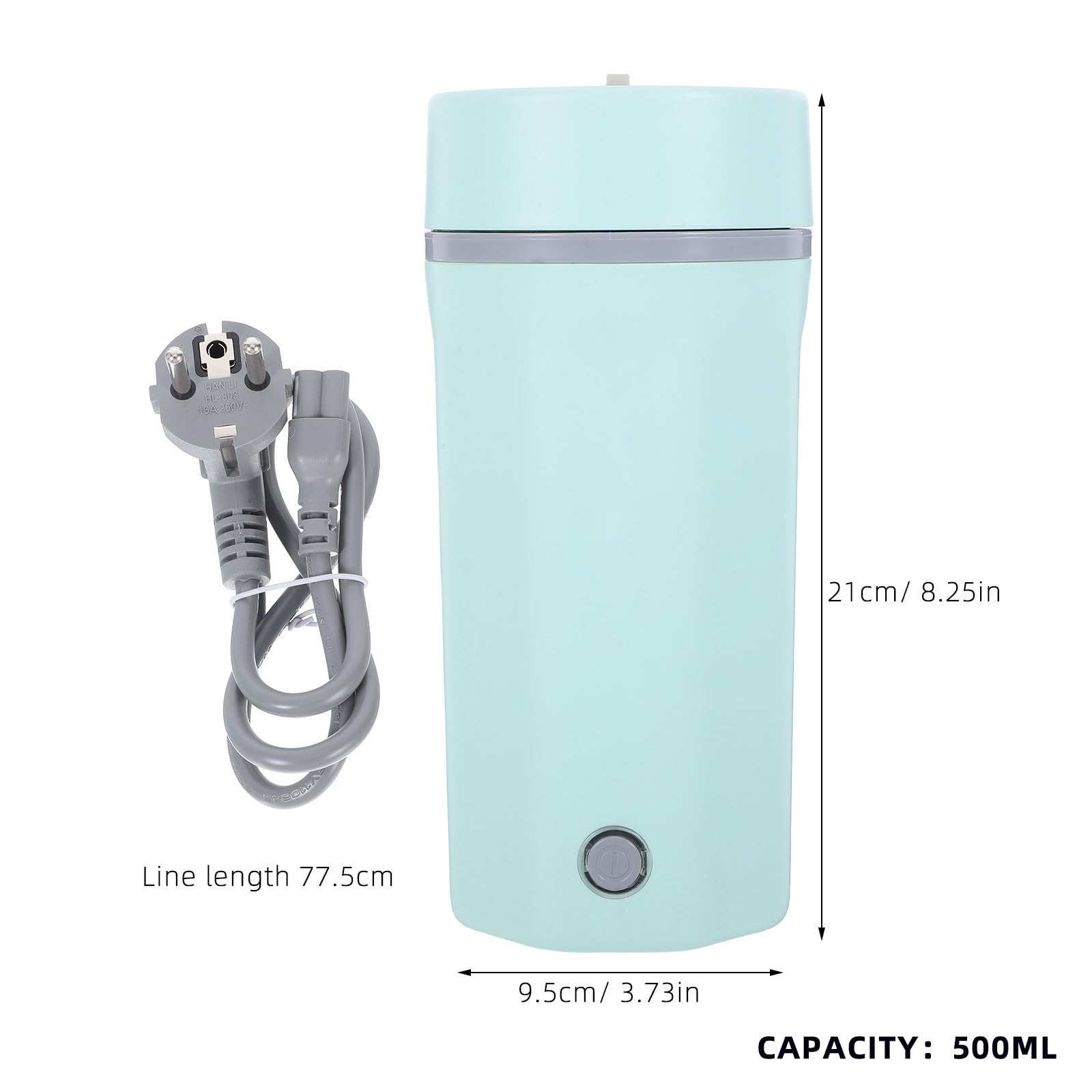 Sosoport Mini Hervidor Eléctrico Portátil de Acero Inoxidable para Viaje Capacidad de 500ml, Apagado Automático y Funcionamiento Silencioso Adecuado para Espacios Pequeños