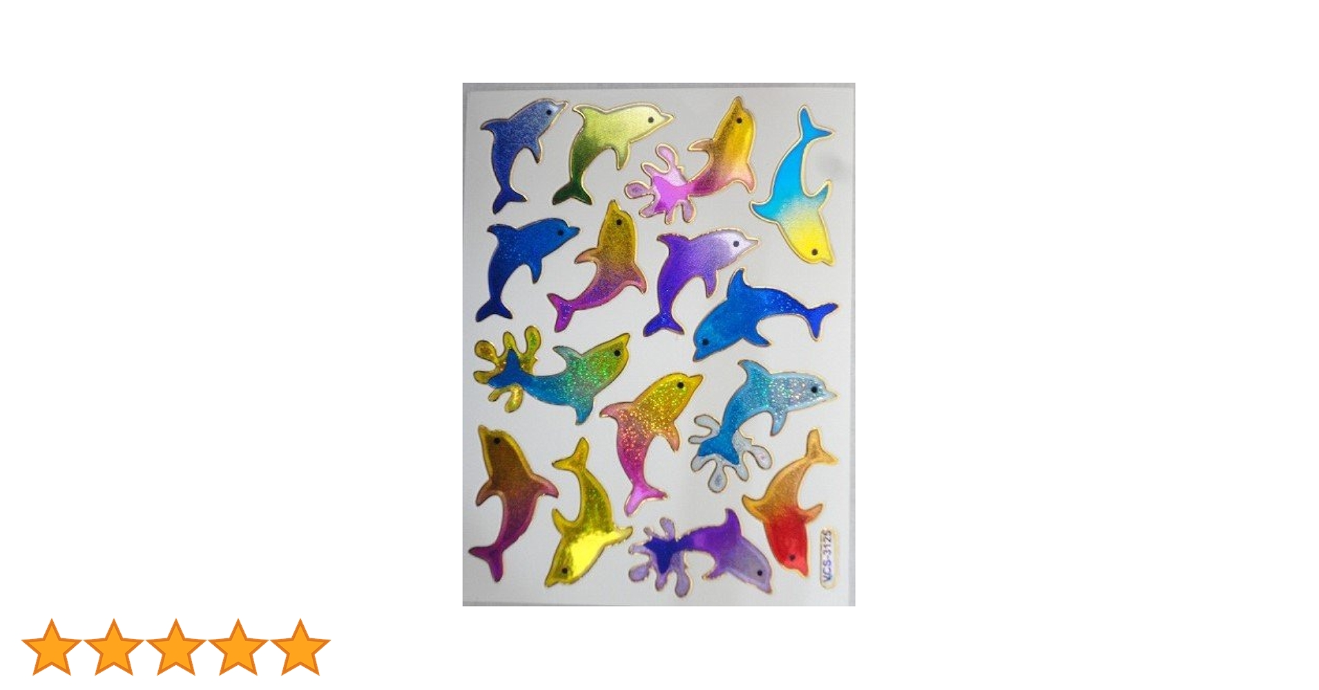 Amazon.co.jp: きらきらシール 3枚入り イルカ ドルフィン M-170