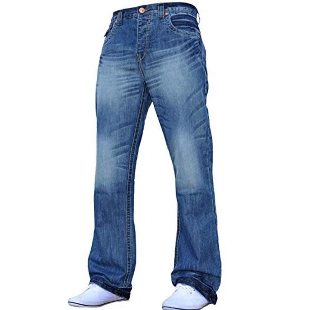 Apt Mens Basics Regular Fit Bootcut Jeans W32- L34 Light Wash
