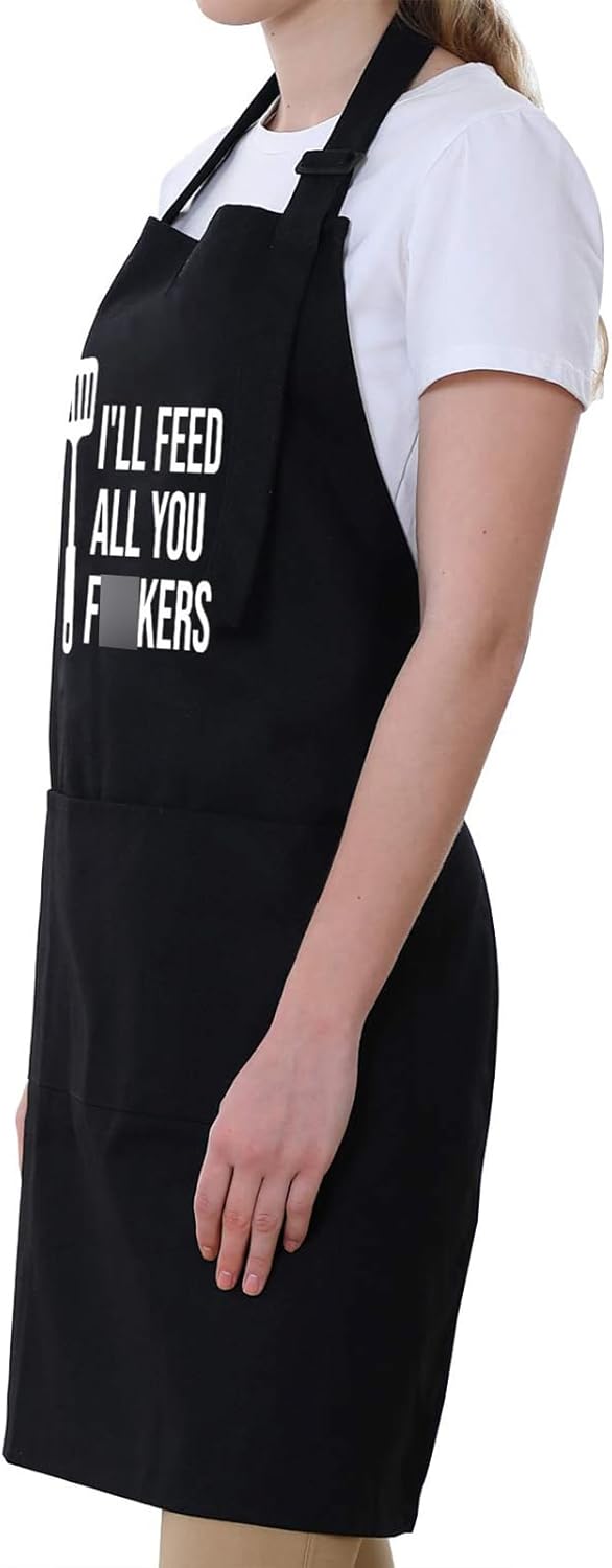 Miracu Funny Cooking Aprons for Men Women, Funny Dad Gifts for Mens Father, Mom - Fathers, Valentines Day, Birthday Gifts for Dad Step Brother Boyfriend Husband, Cool BBQ Grilling Kitchen Chef Apron - Image 7