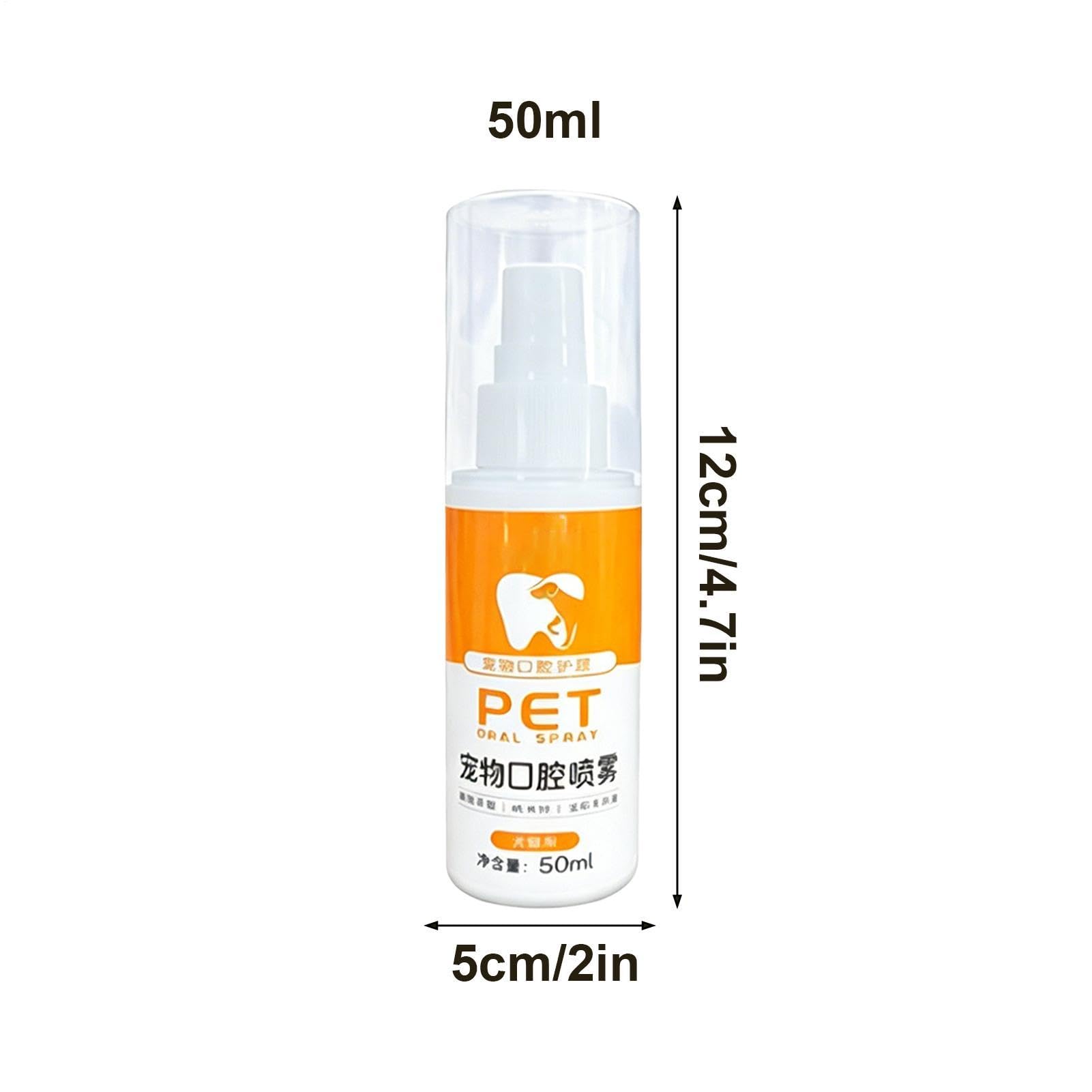 Spray odświeżający oddech dla | 50ml Spray do czyszczenia jamy ustnej zwierząt domowych - Środek do czyszczenia zębów | Codzienne Wsparcie Higieny w Jamie Ustnej i Zdrowia Dziąseł dla
