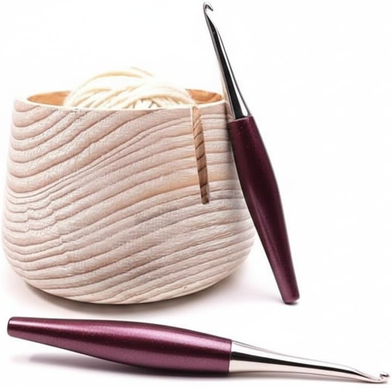 Furls Crochet Hook, Odyssey Amethyst, Nickel Plated Tip for Effortless Glide, Ergonomic Handle Crochet Hooks 7" (Odyssey - Amethyst, J - 6.00MM)