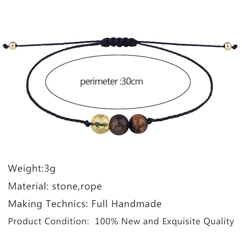 Fuqimanman2020 12 Constellation Zodiac Crystal Natural Stone Horoscope Stretch Bracelets Healing Gemstone Adjustable Braid Cord String Rope For Couples Friendship Reiki Yoga Meditation Jewelry-Taurus #TOP1