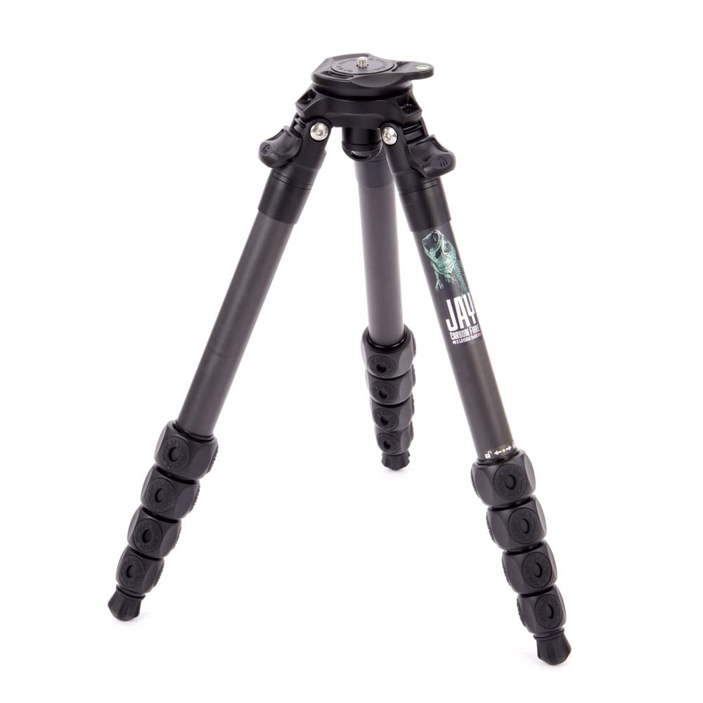 3 Legged Thing Legends Jay Carbon Fibre Levelling Base Tripod - Adjustable Camera and Video Levelling-Base Travel Tripod with 3 Detachable Legs - Darkness (Matte Black) (JAYDARK)