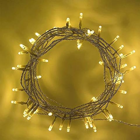 SHATCHI 40 Warm White LED Lights Clear Cable Battery Operated Fairy String Christmas Tree Wedding Party Birthday Garden Party Window Decorations Cover