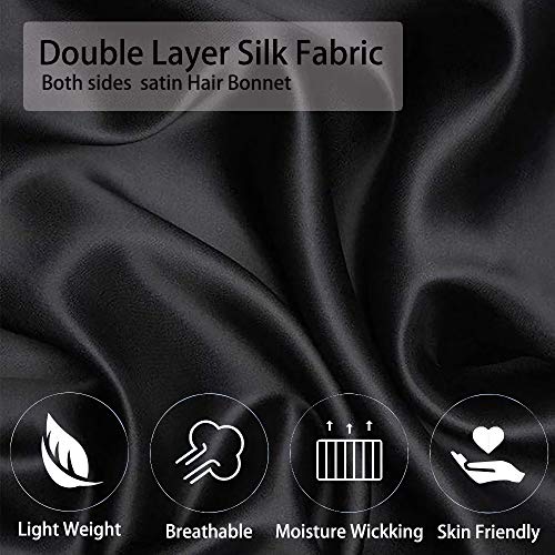 Jarsehera Extra Large Silk Bonnet For Women Double-Layer Satin Sleep Cap For Curly Natural Frizzy Hair thumb #6