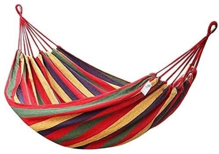 Hamak Ultralekki, Hammock Płótno Hamak Podwórko Huśtawka Ogrodowa Meble Wiszące Na Zewnątrz Fotel Bujany Dorośli Przenośny Wiszący na Kemping, na Zewnątrz(Rot)