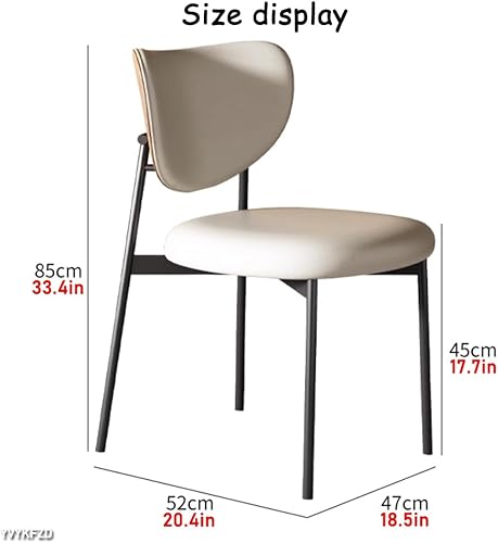 Miniatura 3 de YVYKFZD Dining Chairs Set, Kitchen Chairs with Curved Backrest and Metal Legs, Farmhouse Dining Room Chair, Upholstered Leather Living Room Chair,