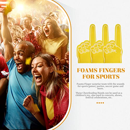 Homoyoyo 3PCS Foam Finger Cartoon Giant Cheering No. 1 Foam Finger for Sports Event Games Celebration Soccer Cheerleading Cheer Props(Yellow) - Image 3