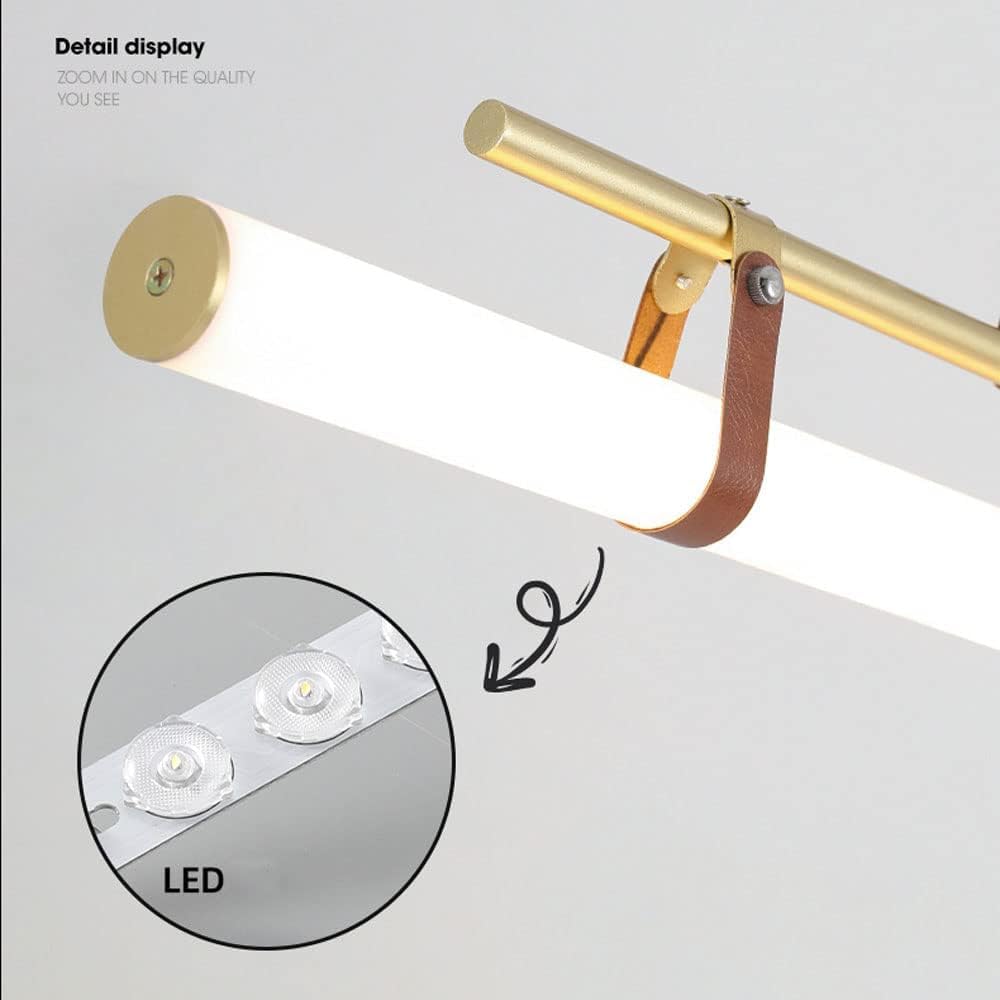 Liniowa lampa wisząca LED 80 cm, kompatybilna ze stołem jadalnym, nowoczesna, minimalistyczna czarna skórzana tuba, styl industrialny, oświetlenie LED