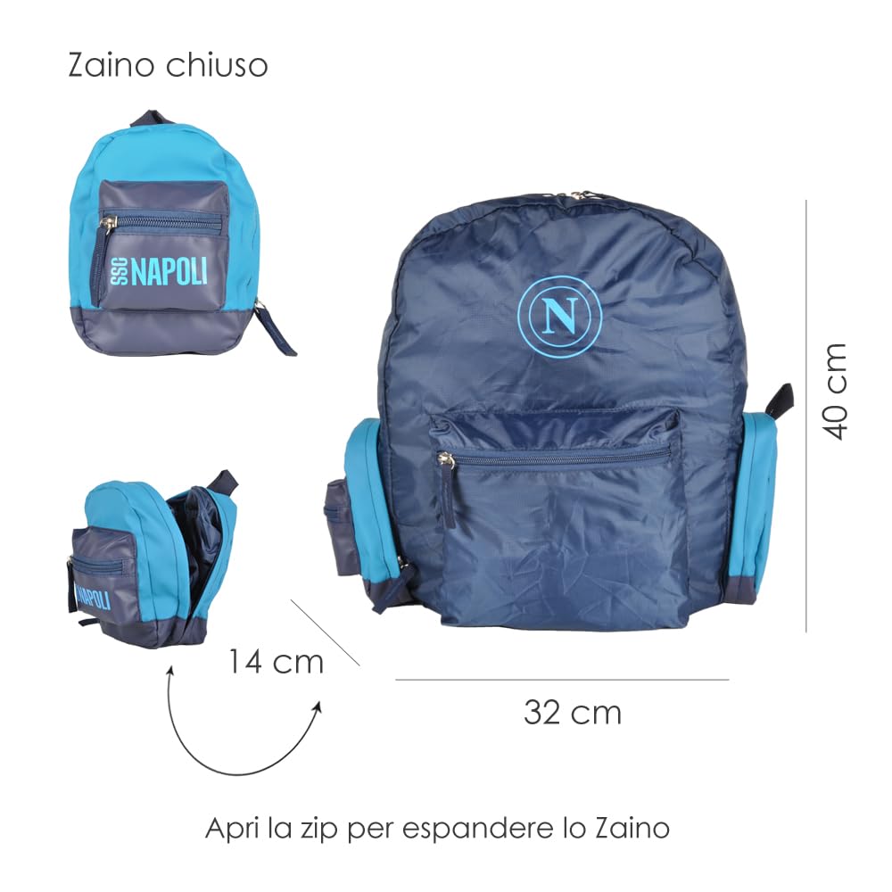 Zaino Travel richiudibile 100% PL Linea Enzo Castellano Prodotto Ufficiale SSC NAPOLI 123620