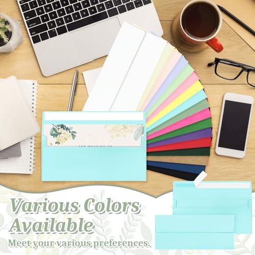 Image of 50 Pcs #10 Light Blue Envelopes Letter Size Self Seal, Business Envelopes