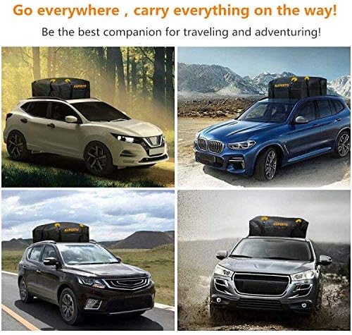 15 Cubic Feet Car Rooftop Cargo Carrier Bag - Cargo Bag Compatible Cars with Rack/Rail/Cross Bar