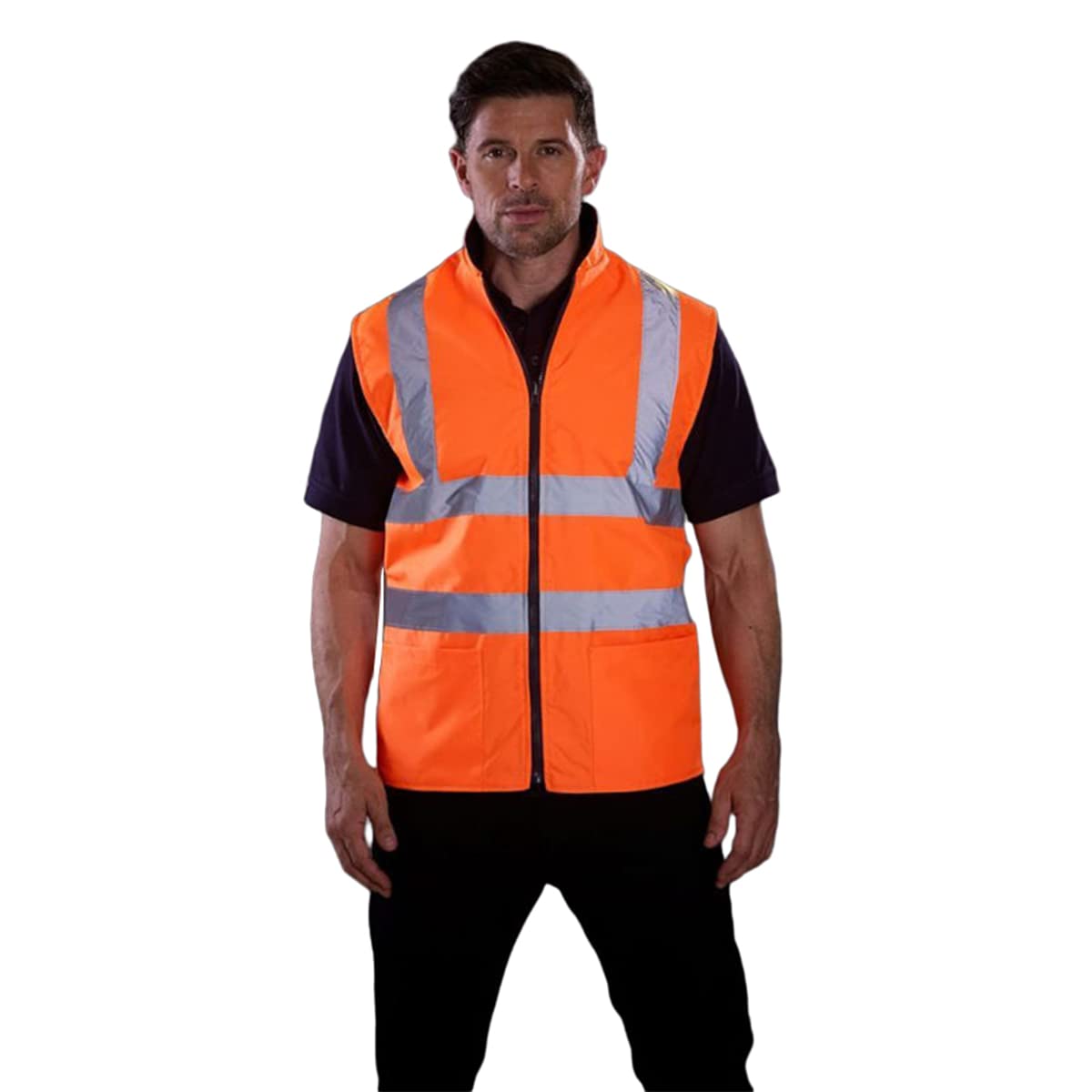 YOKO - Gilet polaire haute visibilité - Homme (Lot de 2) (M) (Orange haute visibilité)