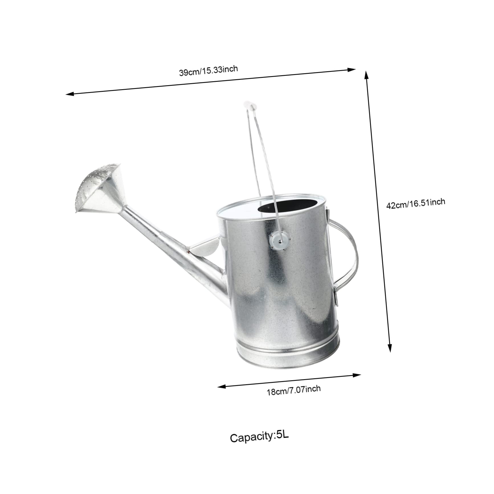 Yardwe Annaffiatoio In Acciaio Inox 1000 Ml, Con Beccuccio Lungo, Per Piante Da Interno E Bonsai, Argento