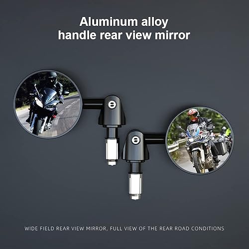 Miniatura 4 de Windance Espejos convexos ajustables ID de 0.630-0.709 in 7/8 pulgadas para mango lateral de motocicleta, extremo de barra, espejo retrovisor, par