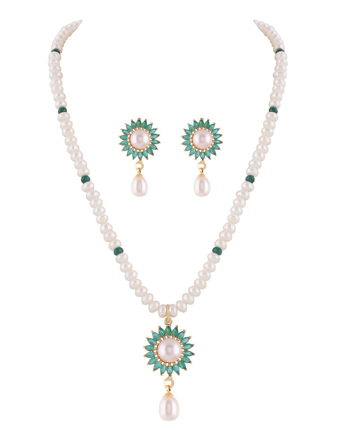 NATURAL FRESH WATER SINGLE LINE REAL PEARLS SET FROM HYDERABAD FOR WOMEN (GREEN) (B09Y1XCG3R) Amazon Price History, Amazon Price Tracker