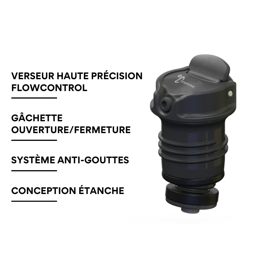TEMPERA Mate-Thermoskanne – 1 L | Doppelwandiger Edelstahl, BPA-frei | Kalebasse/Becher (240 ml) | Hält 24 Std. heiß, 30 Std. kalt | Präzisionsausgießer mit Druckknopf | Mate – Tee – Kaffee
