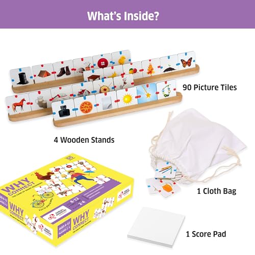 Chalk and Chuckles Why Connect Board Games for Kids 5+ Years, Fun Family Game, Learning & Educational Toy, Gift for Girls, Boys Age 6, 7, 8, 9 and up,