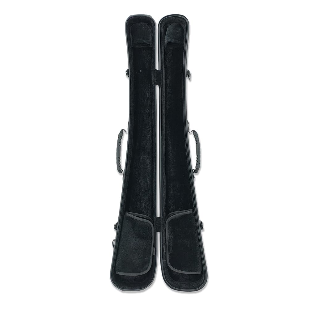 Étui vertical double couleur en nylon/fibre de carbone pour archet de basse pour 2 archets de basse allemands