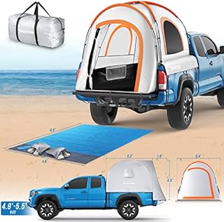 XPORTION Truck Tent, Pickup Truck Tent, 4.9'-5.5' Truck Bed Tent, Truck Bed Portable Outdoor Camping Tent, Truck Tent for Bed with Beach mat, Shoe Bag & Storage Bag