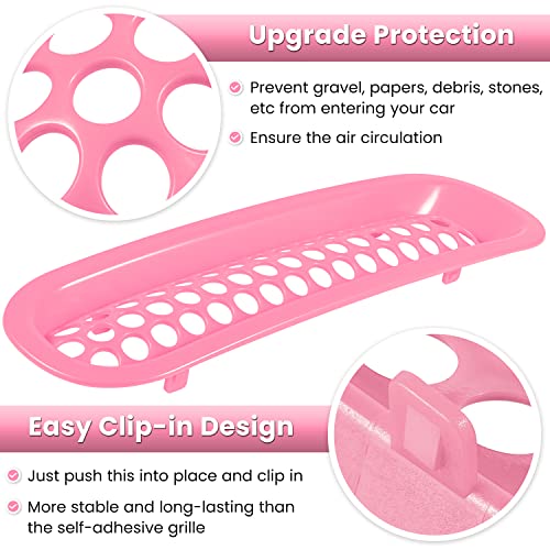 Image of Front Grille Mesh Inserts & Headlight Cover for Jeep Wrangler JK JKU Sport Freedom Rubicon Sahara Unlimited 2007-2018 Exterior Accessories Clip-in Grille Guard Headlight Bezels Trim (Matte Pink)