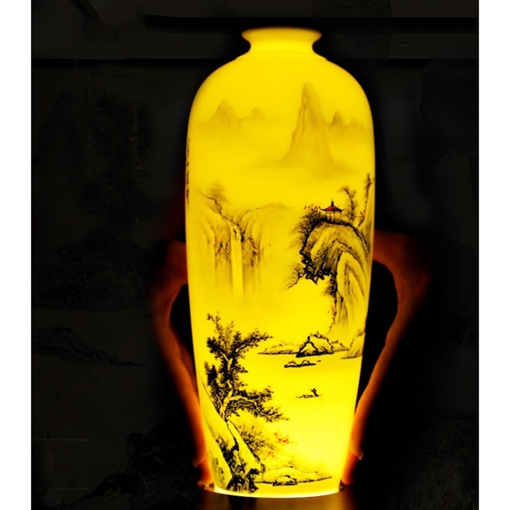 Vaso Fiori Cinese dipinto a mano paesaggio vaso in ceramica retro casa soggiorno mobile TV decorazione decorazione del desktop Decorazione per la Casa