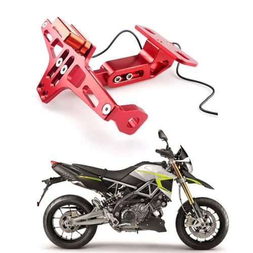 🎈【Targa per moto】: Porta targa per moto per Aprilia Dorsoduro 750 900 1200 SMV 750. Leggero e di piccole dimensioni, molto adatto per il fai da te per moto. Puoi scegliere una posizione di montaggio adatta per adattarsi a targhe di diverse dimensioni.