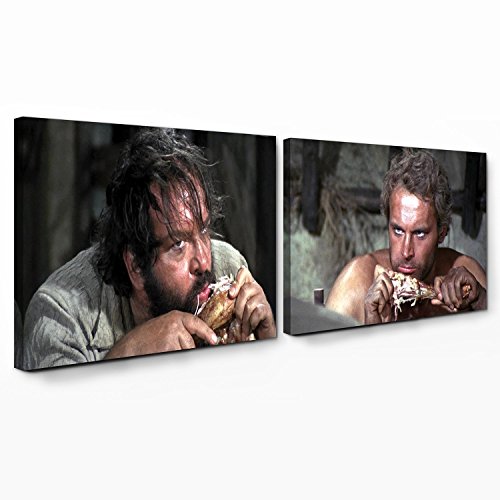 Bud Spencer - Feuerwasser Chili-Zimt Likör 33% vol, 0.7l 5 Bud Spencer - Halleluja Dinner/Vier Fäuste für EIN Halleluja - Leinwand (2 Leinwände je à 70x40cm)