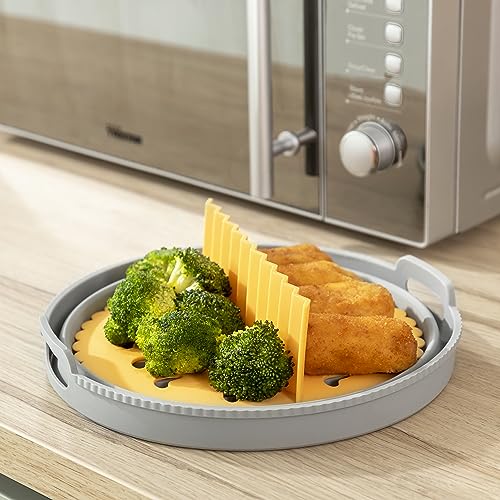 InnovaGoods - Klappbarer Silikon-Korb für Heißluftfritteuse, Antihaftbeschichtet, Unabhängiger Trenner, Multifunktional, Einfach zu Reinigen, Grau, Silikon – Bild 7