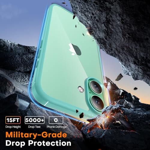 Image of TAURI for iPhone 17 Case, with Screen Protector, Green | Full Camera Protection, Anti-Yellowing Military-Grade Protection Shockproof Slim Phone Case for iPhone 17
