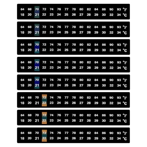 8 Pcs Thermometer Sticker Stick On Thermometer Strip 64-93&deg;F (18-34&deg;C) Easy-to-Read Fish Tank...