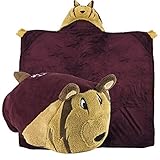 Comfy Critters Stuffed Animal Blanket &ndash; College Mascot, Texas A&M University &lsquo;Reveille&rsquo; &ndash; Kids Huggable Pillow and Blanket Perfect for The Big Game, Tailgating, Pretend Play, Travel, and Much More