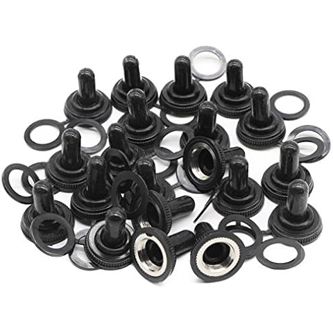 Lantee EDPM Rubber Electrical Toggle Switch Cover Weatherproof Protector Boot,12 mm Thread Diameter, Pack of 20 Cover