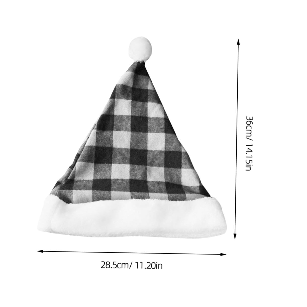 Bonnet de Noël à Carreaux Rouge et Noir et Confortable Chapeau Unisexe pour Fête et Accessoires de Costume de Noël