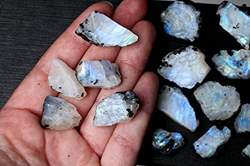 Lovers Point 200 Cts. Rainbow Moonstone Mine Run Rough Stones from India Gemstone and Crystals Wholesale lot Crystals Rock Stones Jewelry Making Supplies DIY & Crafts Crystal Collection Rough Rainbow