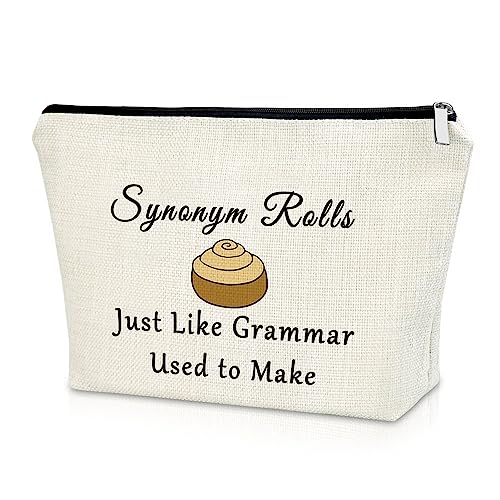 Sazuwu Grammar Teacher Appreciation Makeup Bag Funny Gifts for English Teachers Cosmetic Bag Graduation Birthday Gift Travel Pouch