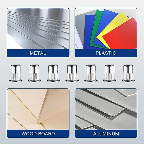 Workpro W023045AE 50Pcs Rivet Nuts, 1/4"-20 Stainless Steel Rivnut, Flat Head Threaded Insert Nutserts thumb #4