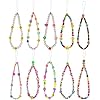 Honsny 10PCS Beaded Phone Charm Smile Face Cell Phone Lanyard Wrist Strap Handmade Evil Eye Fruit Star Pearl Beaded Phone Case Charms