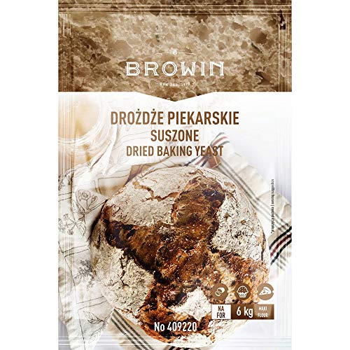 Browin 409220 Trockenhefe, 100 g, perfekt für Kuchen, Brot, Pizza, Große, ökonomische Verpackungen, ideal für Familien, Restaurants (für 6,25 kg Mehl)