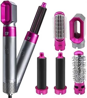 Ferro de ondulação automático 5 em 1 multifuncional Secador de cabelo com pente de ar quente, uso úmido e seco, secador de cabelo destacável, modelador, escova de pente de ar quente,