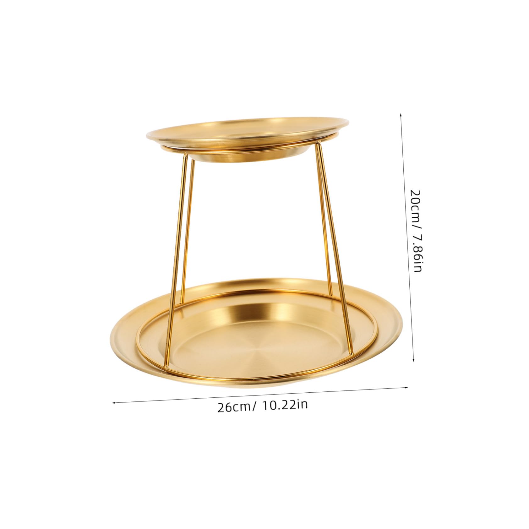 Ciieeo Soporte para Servir de 2 Niveles de Acero Inoxidable Dorado, Diseño Elegante y Simple, Fácil Mantenimiento y Optimización de Espacio para Buffets y Cenas