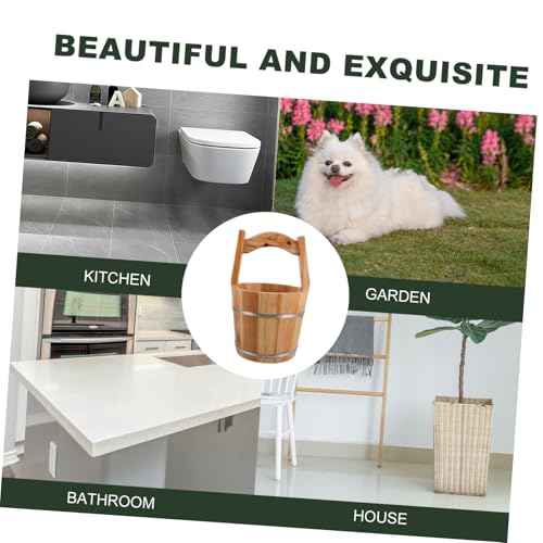 Cubeta de madera para baño de pies y spa, portátil rústica miniatura 6