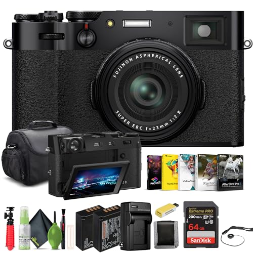 Image of FUJIFILM X100VI Digital Camera (Black) (16821913) + 64GB Card + Card Reader + NP-W126 Battery + Charger + Corel Photo Software + Case + Flex Tripod + Memory Card Wallet + Cleaning Kit + Cap Keeper