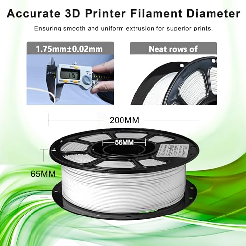 Image of iBOSS PLA Plus Matte 3D Printer Filament 1.75mm, Matte PLA+ 1kg Cardboard Spool (2.2lbs), Dimensional Accuracy + /- 0.02 mm for Most FDM 3D Printers (Matte Ivory White)