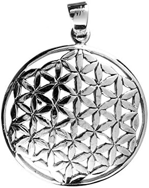 EXD Flower of Life Hexagon Sacred Polished 925 Sterling Silver Pendant Jewelry