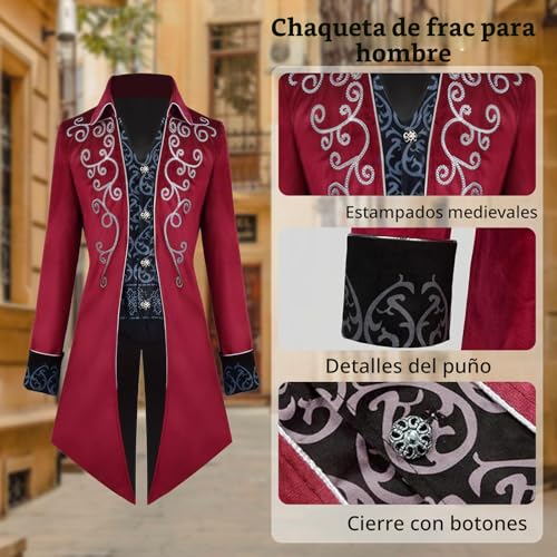 Disfraz de carnaval medieval y chaqueta steampunk vintage gótica 4