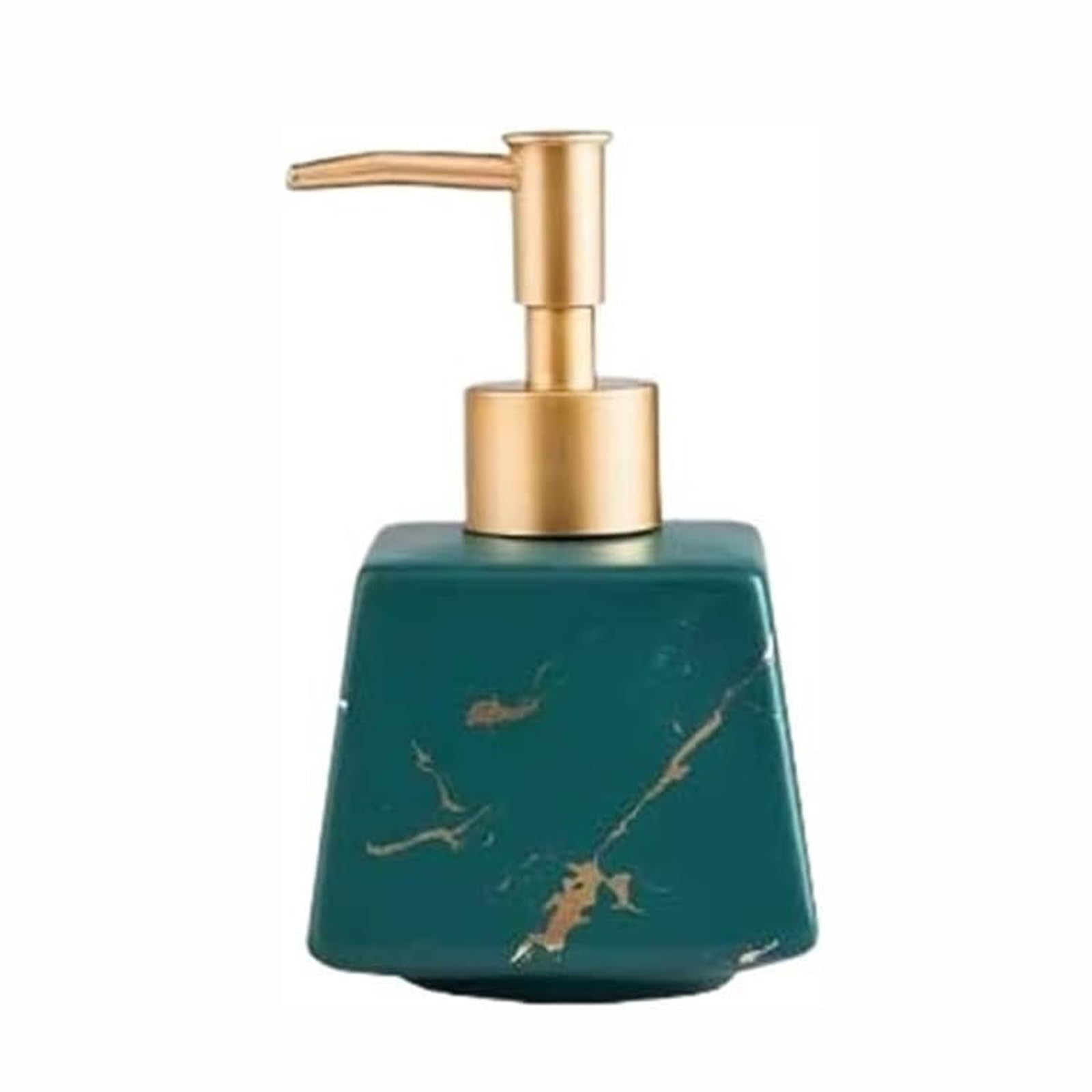 Kxaoxgrc Grn Glass Soap Lotion Dispenser Set, Hand Soap Dispenser Ceramic Square Bottle 260 Ml Multicolor(Grn)