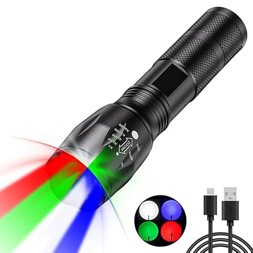 POCKETMAN Zoombar LED Taschenlampe 4 Farben in Einer(Rot,Weiß,Grün,Blau),Extreme Helle Handlampe Wiederaufladbar,4 Modi,Multifunktionale für Outdoor,Astronomie,Nachtsicht,Wandern POCKETMAN Zoombar LED Taschenlampe 4 Farben in Einer(Rot,Weiß,Grün,Blau),Extreme Helle Handlampe Wiederaufladbar,4 Modi,Multifunktionale für Outdoor,Astronomie,Nachtsicht,Wandern